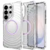 Funda magnética con patrón de ondas transparente adecuada para Samsung S26 Ultra, S25 con airbag anticaída, S24 funda protectora, transfronterizo