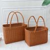 Cesta de ratán cesta de compras doméstica cesta de almacenamiento cesta de regalo cesta de compras cesta de flores portátil cesta de picnic portátil para exteriores
