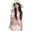 2025 Verano Dulce y Picante Estilo Pecho Pequeño Vacaciones en la Costa Estilo Coreano Estilo Ins Traje de Bikini Fuente Termal Estudiante Nuevo Estilo Femenino