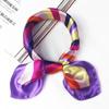 50 Lenço de seda pequeno lenço quadrado feminino primavera verão outono fino moda all-match elegante estilo ocidental profissional aeromoça pequeno lenço lenço de cabeça