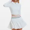 Estilo Novo de Primavera Gola Alta Zíper Roupa de Tênis Manga Longa Curta Slim Fit Roupa Fitness Conjunto de Roupa Esportiva de Alta Qualidade
