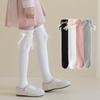 Calcetines Largos de Encaje para Niñas, Calcetines de Moda para Niñas del Fabricante, Calcetines Altos, Algodón para Primavera y Otoño, Lazos por Encima de la Rodilla