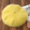 2025 Nuevo Boino de Terciopelo de Visón de Pelo Largo para Mujer Otoño e Invierno Lindo y Dulce Más Fácil de Combinar Sombrero Octogonal Sombrero de Pintor Tejido