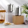 Tetera Acero Inoxidable Engrosado Hervidor Frío Taza de Flor Tirada Hervidor Frío Hervidor para Té con Leche Hervidor para Café Hervidor para Jugo Hervidor para Hielo Taza para Leche