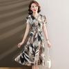 Vestido de mamá, elegante y rejuvenecedor, ropa de moda para mujeres de 50 años, faldas largas de verano para mediana edad y ancianas, talla suelta y grande