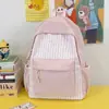Mochila Pequena Amarela com Listras Delicadas Estilo Japonês Menina Estudante do Ensino Médio Artística Simples Mochila para Passeio de Férias