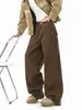 Calças Cargo Patchwork Desconstruídas Maillard Masculinas e Femininas Outono Novo Vibe High Street Calças Casuais Largas Versáteis Calças de Perna Reta