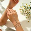 Pulsera de Doble Capa con Colgante de Estrella Dorada de Cinco Puntas y Luna, Moda Popular Transfronteriza Europea y Americana para Mujer, Joyería al por Mayor de Estilo Fresco