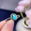 Anillo de Topacio Popular Natural Plata S925 Piedra Principal para Mujer 5x7mm Venta Caliente Dropshipping Transfronterizo