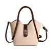 Bolso tipo cubo de moda transfronterizo con bloques de color mate para mujer Bolso de mano retro europeo y americano Bolso clásico de un solo hombro cruzado