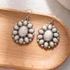 Pendientes de Flor Turquesa Estilo Étnico Retro Pendientes de Banquete de Venta Caliente Transfronteriza Pendientes Diamantados Bohemios