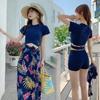 Traje de baño de tres piezas para mujer 2026 Estilo Coreano Sexy para Aguas Termales Estilo Falda Bikini Push-Up para Busto Pequeño Traje de Baño de Dos Piezas con Acabado de Alta Gama