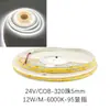 Lâmpada COB de baixa voltagem 320 lâmpadas 480 lâmpadas 90 alto valor de exibição uniforme sem área escura fita de LED autoadesiva luz suave alta voltagem
