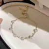 Contas brilhantes! Pulseira de pérolas com zircônias ultra brilhantes, pulseira de moda francesa, requintada e de alta qualidade, joia versátil