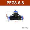 Conector rápido neumático PE4 6 8 10 12 14 mm T Tipo T diámetro variable PEG16-8-16 tráquea inserción rápida