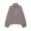 Colección Otoño 2026: Moda Urbana Casual Cruzada Europea y Americana para Mujer Chaqueta a Cuadros de Cuello Alto w103 90703