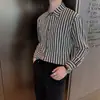 Camisa de rayas estilo Hong Kong, elegante, para hombre, de manga larga, tendencia 2026, con un diseño genial y atrevido, camisa de cuadros de corte holgado, versátil