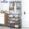 Arara de roupas transfronteiriça mais vendida pronta para envio, cabideiro multifuncional de chão para quarto, sapateira multicamadas para entrada de casa