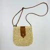 Bolsa de Palha Trançada Artesanal da Moda, Bolsa Transversal de Ombro para Mulheres, Bolsa Versátil Casual de Praia para Férias na Beira-Mar