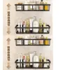 Estante de Almacenamiento para Baño Sin Agujeros, Estante de Almacenamiento de Alta Gama para Pared de Baño sin Clavos