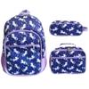 Set de Tres Piezas de Mochila Escolar para Niños, Bolsa de Almuerzo de Unicornio, Set de Estuche, Mochila Personalizable, Mochila Escolar Grande de Tercer Grado