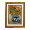 Pintura a Óleo Estilo Natureza Morta Floral Europeu com Moldura Dourada Vintage para Sala de Estar, Hall de Entrada, Hotel e Pousada, Pintura para Pendurar com Moldura, Pintura Decorativa, Arte de Parede