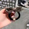 Goma para el pelo con lazo de cinta de pedrería brillante de alta gama, estilo dulce y fresco para mujer, adecuada para el uso diario y peinados exquisitos