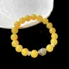 Pulseira de Ágata Amarela Natural Qian Jing Wan Ma Jade Hetian Pulseira de Contas DIY para Mulheres Barraquinha de Bem-Estar da Live Acessórios Pequenos