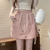 Shorts de Trabajo Rosas para Mujer, Nuevo Estilo Verano 2025, Pantalones Casuales de Pierna Ancha de Cintura Alta, Pantalones Falda Sueltos de Corte A Petite