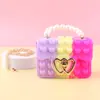 Bolsa de Silicona de Burbujas Corazón de Perla, Juguete Squishy para Niños, Bolsa de Almacenamiento Educativa para Alivio del Estrés, Bolso Cruzado Mini Exterminador de Roedores
