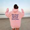 Suéter con forro polar para mujer, sudadera con capucha estampada con letras lisas y bolsillo tipo canguro, con cordón ajustable, muy vendido en el extranjero