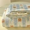 Sábana de Algodón Puro Fresca y Simple Dormitorio Clase A Edredón de Dibujos Animados Algodón Lavado Gasa de Doble Capa Sábana Ajustable de Una Pieza Funda de Almohada Venta al por Mayor