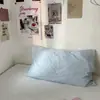 Funda de almohada de una pieza color liso simple funda de almohada a rayas simple de algodón puro de una pieza o un par