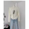 Cárdigan de Punto Trenzado Cuello Redondo para Mujer 2025 Primavera y Otoño Nuevo Holgado Casual Chaqueta Exterior Abrigo Suéter de Otoño e Invierno
