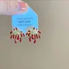 Aretes y Clips para Orejas de Fuegos Artificiales de Año Nuevo, Exquisitos y Pequeños, Diseño de Flor Roja Soñadora, Elegantes y Versátiles, Aretes de Lujo Ligero para Mujer
