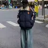 Jaqueta de Algodão Acolchoada Tendência com Duas Listras para Mulheres, Estilo Curto, Inverno 2025, Estilo Coreano Estudantil, Versátil, Grossa, Casaco de Algodão Solto