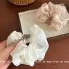 Scrunchie de gasa de burbujas suave y lustroso estilo francés con un toque de alta gama, dulce y adecuado para el uso diario, un accesorio para el cabello para niñas jóvenes