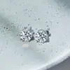 Producción Personalizada de Pendientes de Plata de Ley S925 con Moissanita de Seis Garras para Mujer, Pendientes Sencillos de Seis Garras Estilo Coreano para Hombres y Mujeres