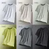 Camiseta de Manga Corta de Seda de Hielo Sin Costuras para Hombre, Deportiva Casual, Secado Rápido, Transpirable, Delgada, Protección Solar de Verano, Camiseta de Cuello Redondo con Sensación Fresca para Hombre