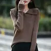 Suéter de lana de hilo fino transfronterizo para mujer, reversible por delante y por detrás, cuello grande, uso versátil, tacto de alta gama, estilo casual, rentable