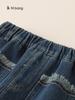 Pantalones de Forro Polar de una Pieza para Niñas Bangxuan, Pantalones Anchos de Moda y Tendencia para Niños, Nuevos Pantalones Elegantes de Invierno para Bebé
