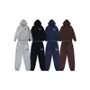 Sudadera con cremallera bordada Stussy x NK Cruzada Conjunto casual deportivo con felpa Juego de joggers holgados