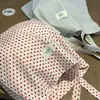 Bolso de Hombro Individual Estilo Coreano para Viajes Cotidianos Bolso de Lona Artístico con Lunares Gran Capacidad Estilo Perezoso para Estudiantes Mujeres Clase
