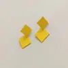 Joyería para Orejas de Venta Caliente Transfronteriza Pendientes de Empalme Geométrico Rombo Pendientes de Cuadrado Multicolores con Spray de Pintura de Temperamento de Moda para Mujeres