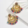 Pendientes Retro de Estilo Étnico para Mujer, Pendientes de Aro Grandes, Colgantes de Cuentas Coloridas Estilo Bohemio, Nuevos al por Mayor