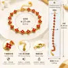 Pulseira Flor de Aço Inoxidável com Pétalas de Flor Coloridas Incrustadas com Zircônia Colorida - Joias para Venda no Atacado