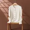 Suéter de Tricô de Cashmere para Mulheres, Cardigan de Manga Longa, Solto, Confortável, Versátil, Amigo da Pele, Elegante e Confortável