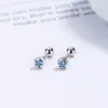 Clavo de Oreja de Hilo de Copo de Nieve de Alce para Mujer Plata de Ley 925 Simple ins Nicho Clavo de Oreja de Rosca para Regalo de Navidad