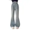 Jeans para niñas, nuevo estilo de primavera, pantalones acampanados elásticos elegantes para niños, pantalones casuales de cintura alta con pedrería para niños mayores, modernos