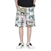 Shorts de Grafite Masculino Verão Fino Seda de Gelo Calça de Praia Tamanho Grande Calça Floral Marca Tendência Esportes Hip-Hop Basquete Calça de Cinco Pontos